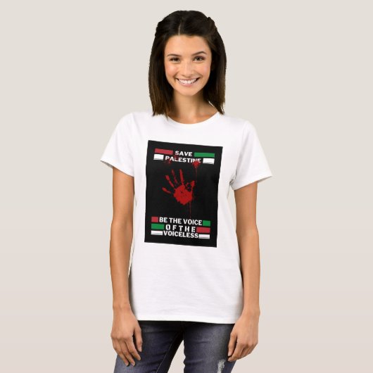 Free Palestine T-shirt voor vrouwen | Red Gaza (Voorkant volledig)