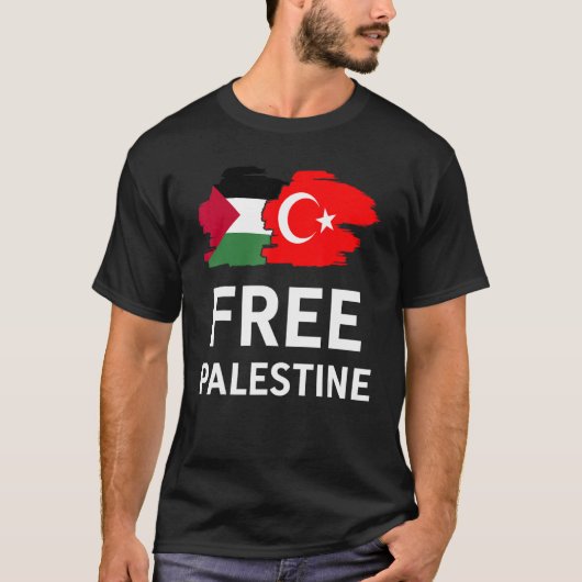 Free Palestine Turkish Turkey Support Palestinian T-shirt (Voorkant)