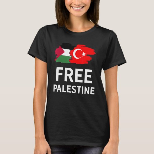 Free Palestine Turkish Turkey Support Palestinian T-shirt (Voorkant)