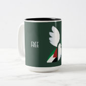 Free Palestine Two-Tone Coffee Mok (Voorkant links)
