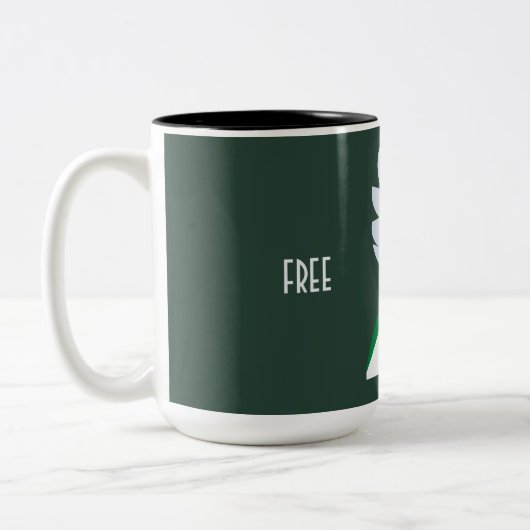 Free Palestine Two-Tone Coffee Mok (Links)