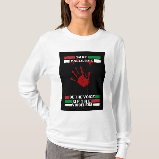 Free Palestine Vrouwen sleeve T-shirt | Red Gaza (Voorkant)