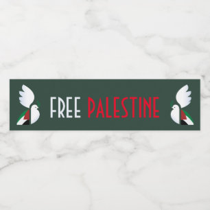 Free Palestine Water Bottle Label Solidariteit Waterfles Etiket