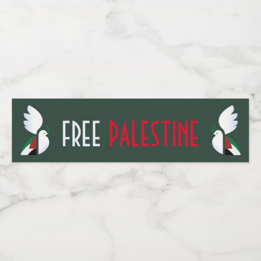 Free Palestine Water Bottle Label | Solidariteit Waterfles Etiket (Enkel label)