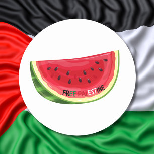Free Palestine Watermelon Sociale Rechtvaardigheid Ronde Sticker