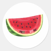 Free Palestine Watermelon Sociale Rechtvaardigheid Ronde Sticker (Voorkant)