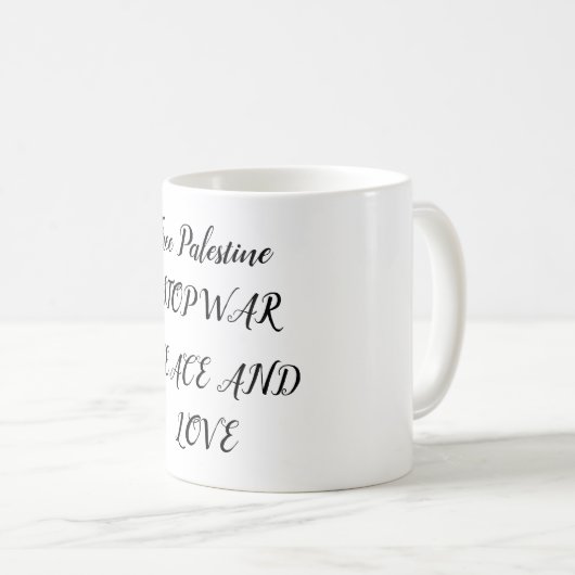 Free palestine we all together lets buy it koffiemok (Voorkant rechts)