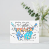 Free Peace Music Briefkaart (Staand voorkant)