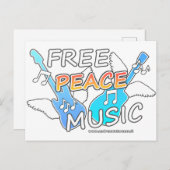 Free Peace Music Briefkaart (Voorkant / Achterkant)
