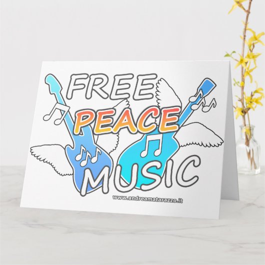 Free Peace Music Kaart (Gele Bloem)