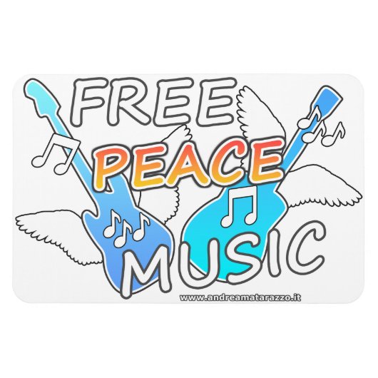 Free Peace Music Magneet (Horizontaal)
