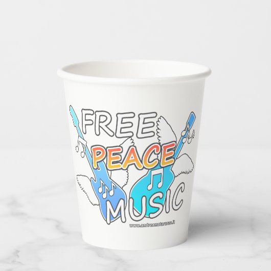 Free Peace Music Papieren Bekers (Voorkant)