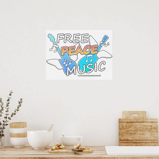 Free Peace Music Poster (Keuken)