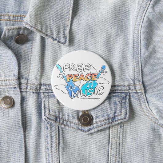 Free Peace Music Ronde Button 7,6 Cm (In situ)