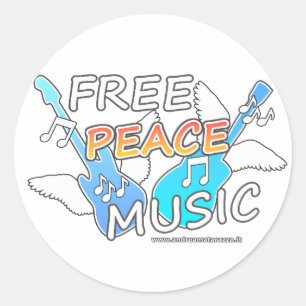 Free Peace Music Ronde Sticker