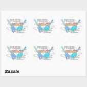 Free Peace Music Ronde Sticker (Vel)