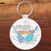 Free Peace Music Sleutelhanger (Voorkant)