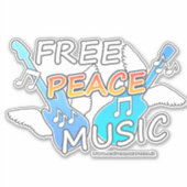 Free Peace Music Sticker (Voorkant)