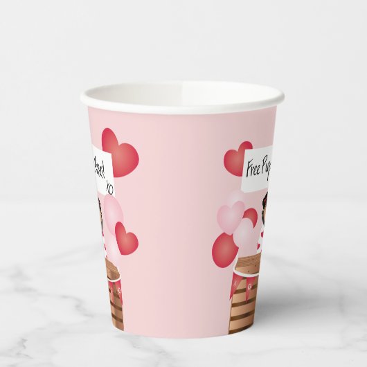 Free Puppy Kisses Valentijn Dog Papieren Bekers (Links)