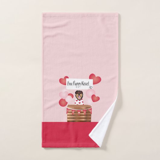 Free Puppy Kisses Valentijn Dog Red Bad Handdoek (Handdoek)