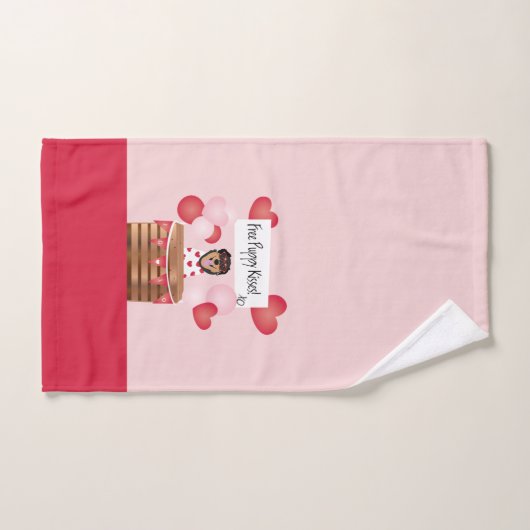 Free Puppy Kisses Valentijn Dog Red Bad Handdoek (Handdoek)