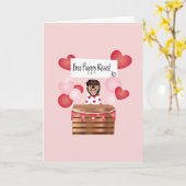 Free Puppy Kisses Valentijn Dog Red Card Kaart (Gele Bloem)