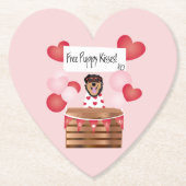 Free Puppy Kisses Valentijn Dog Red Kartonnen Onderzetters (Voorkant)
