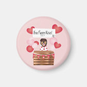 Free Puppy Kisses Valentijn Dog Red Magneet (Voorkant)