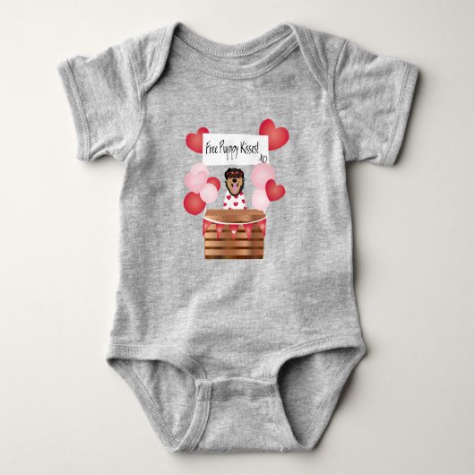 Free Puppy Kisses Valentijn Dog Red Romper (Voorkant)