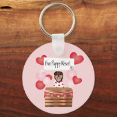 Free Puppy Kisses Valentijn Dog Red Sleutelhanger (Voorkant)