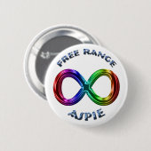Free Range Aspie Button (Voorkant /achterkant)