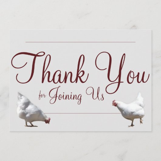 Free Range Boerderij Chicken Dinner Menu Card (Achterkant)