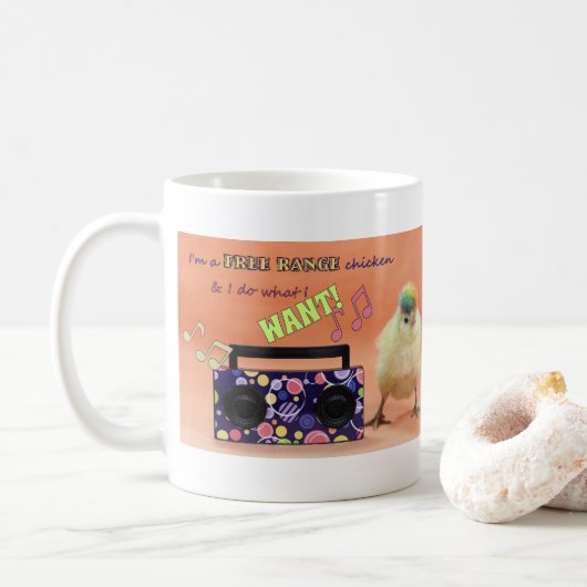 Free Range Chicken Funny Mug Koffiemok (Met donut)