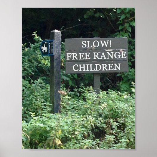 Free Range Children-teken, leuk Poster (Voorkant)