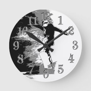 Free-riding -    SnowboarderRound Clock Ronde Klok