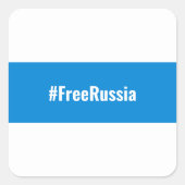 Free Russia - Engels - Wit Blauw Wit briefpapier Vierkante Sticker (Voorkant)