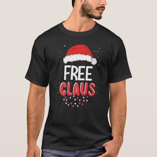 Free Santa Claus kerstcadeau, overeenkomend kostuu T-shirt (Voorkant)