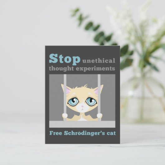 Free Schrodinger's Cat Briefkaart (Staand voorkant)