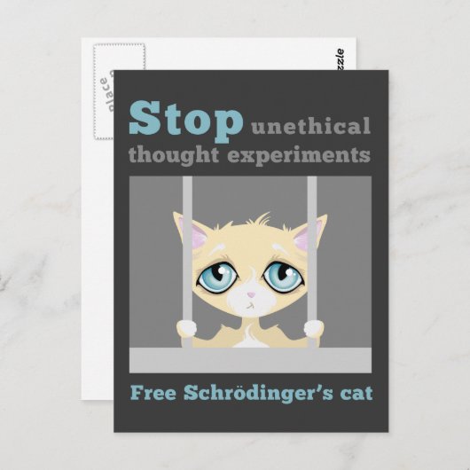 Free Schrodinger's Cat Briefkaart (Voorkant / Achterkant)