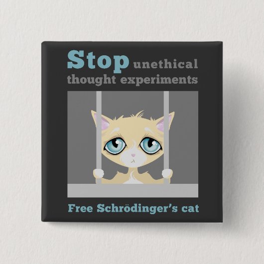 Free Schrodinger's Cat Vierkante Button 5,1 Cm (Voorkant)