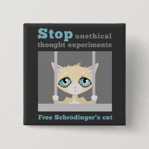 Free Schrodinger's Cat Vierkante Button 5,1 Cm