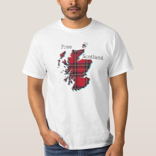 Free Scotland Scottish Map T-shirt (Voorkant)
