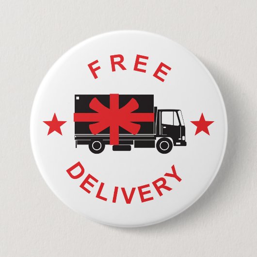 Free Shipping Delivery Truck Ronde Button 7,6 Cm (Voorkant)