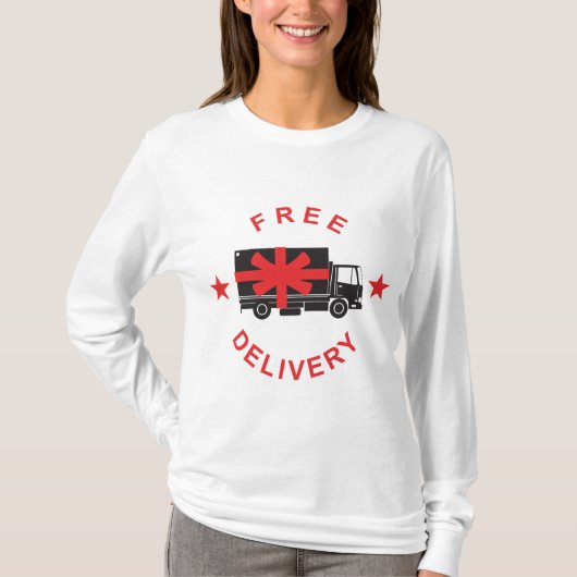 Free Shipping Delivery Truck T-shirt (Voorkant)