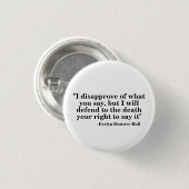 Free Speech Badge - Quote 23 Ronde Button 3,2 Cm (Voorkant /achterkant)
