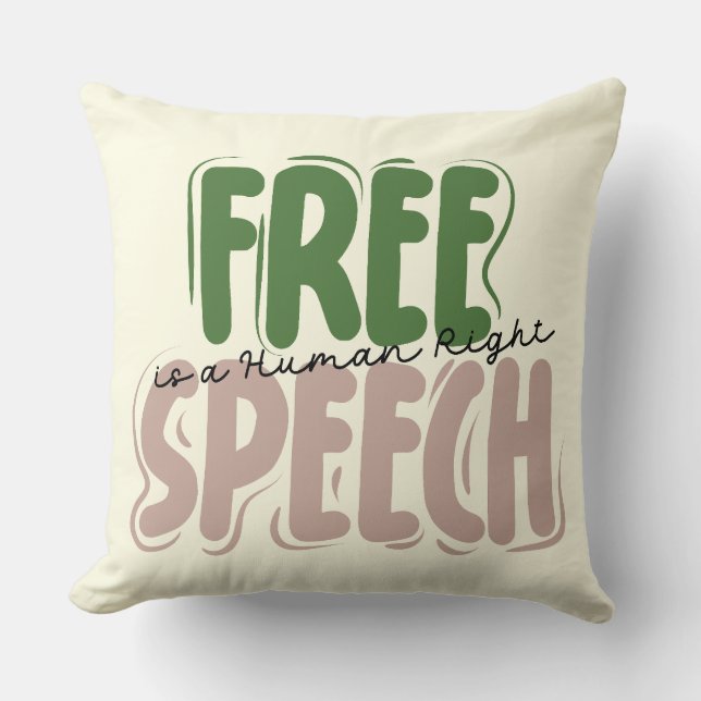 Free Speech Is a Human Right Kussen (Voorkant)