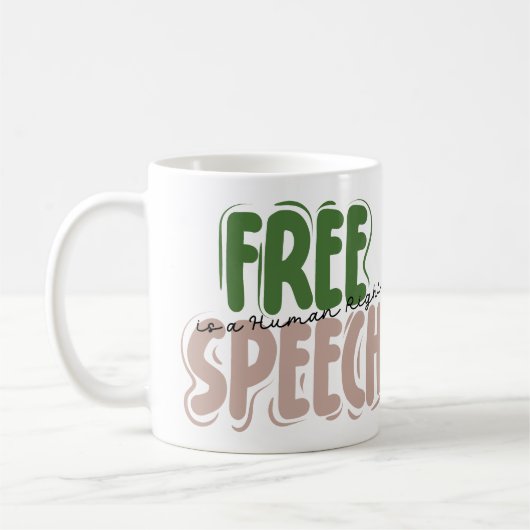 Free Speech Is a Human Right Mug Koffiemok (Links)