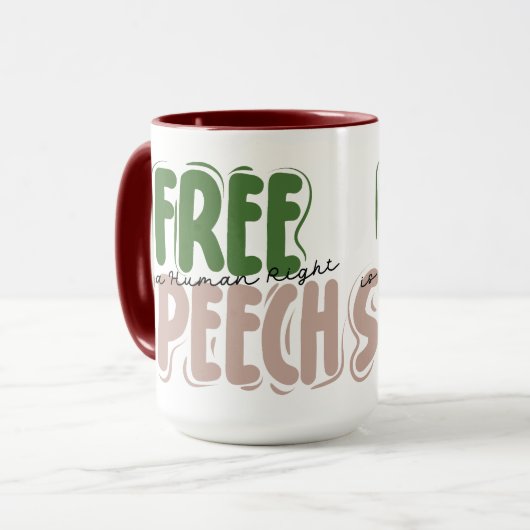 Free Speech Is a Human Right Mug Mok (Voorkant links)