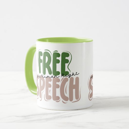 Free Speech Is a Human Right Mug Mok (Voorkant links)