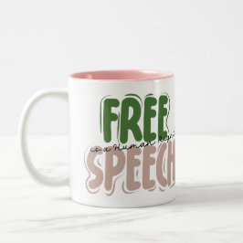 Free Speech Is a Human Right Mug Tweekleurige Koffiemok